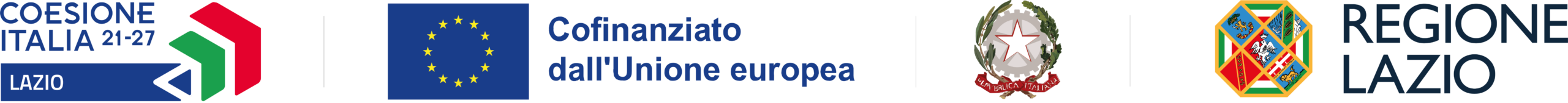 Coesione Italia 21-27 Lazio, Cofinanziato dall'Unione europea, Repubblica Italiana, Regione Lazio