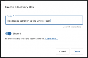Shared Delivery Box modal window